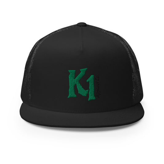 K1 Apparel Co. Summer Cap Black Green 3D Puff 