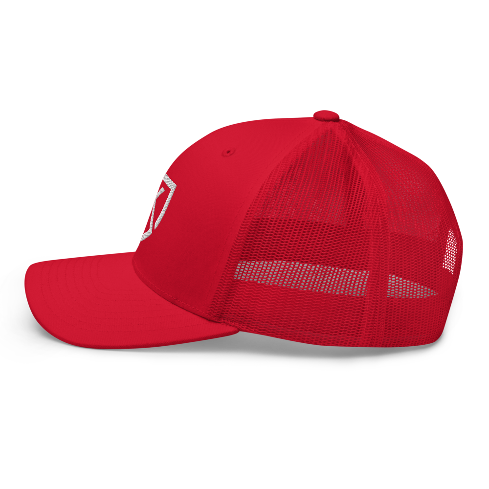 K1 Apparel Co. Shield Snapback Red Side View